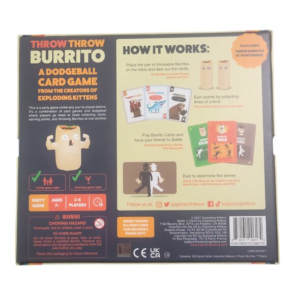 Throw Throw Burrito Party Card Game Original Edition Living Room Family - Picture 4 of 8